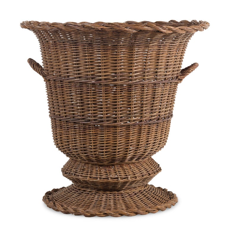 A Large Rattan Urn-Form Jardinière (1 of 17)