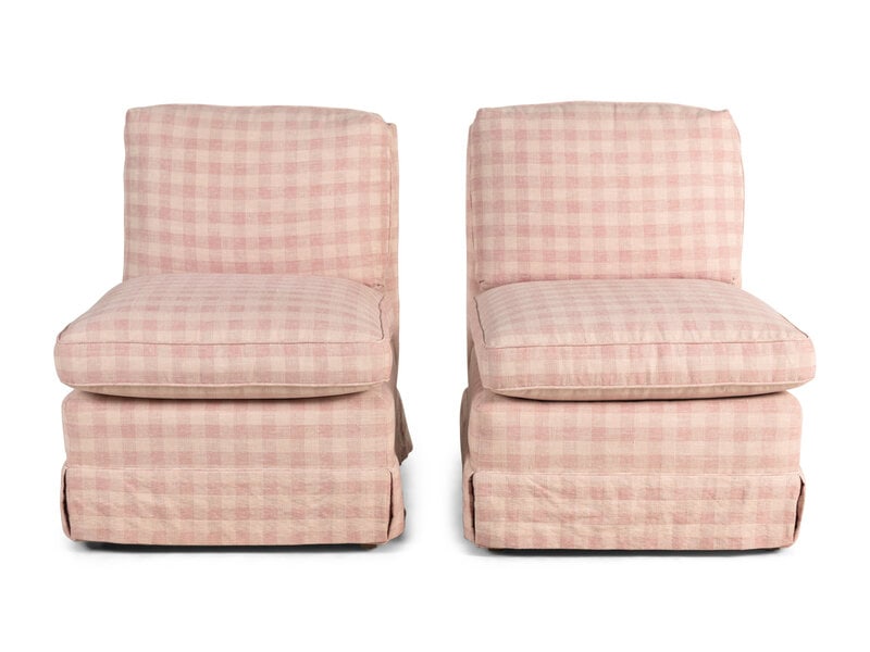 A Pair of Custom Upholstered Slipper Chairs (1 of 17)