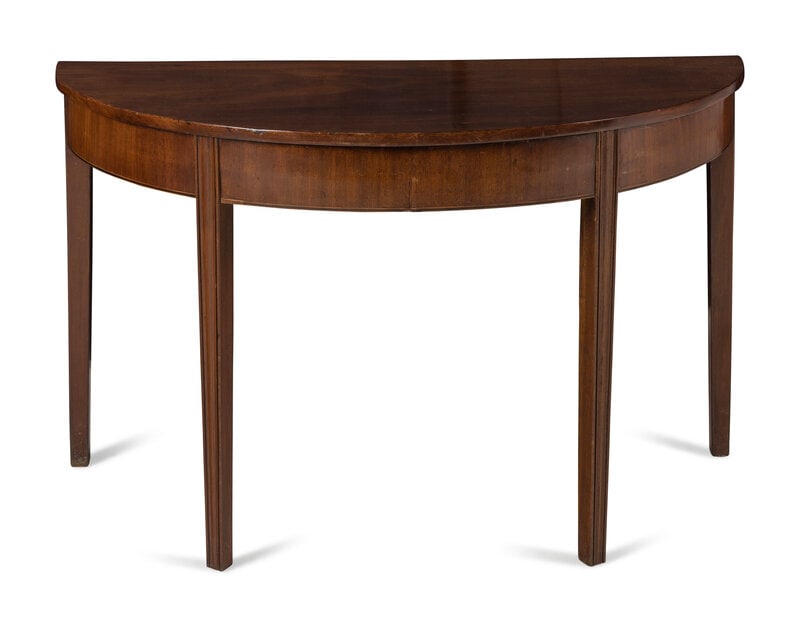 A George III Style Mahogany Demilune Table (1 of 17)