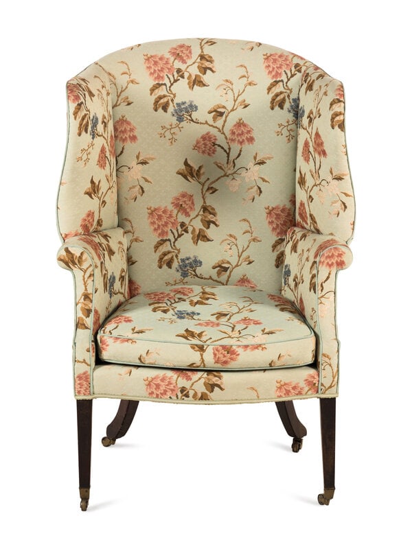 An English Wingback Armchair : An English Wingback Armchair Late 19th Century Height 48 x width 30 x depth 29 inches. Property from Camp Rosemary, the Estate of Posy Krehbiel, Lake Forest, Illinois