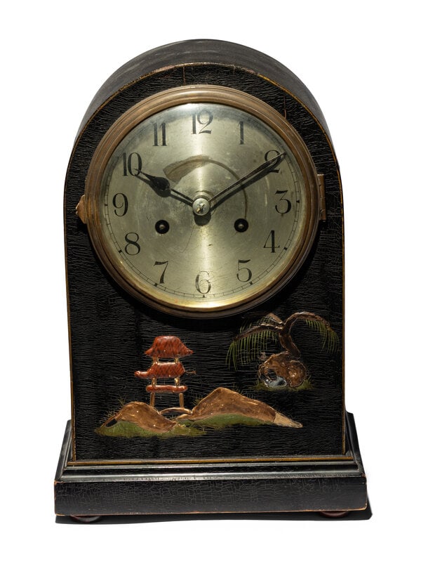 An English Black Japanned Mantel Clock (1 of 18)