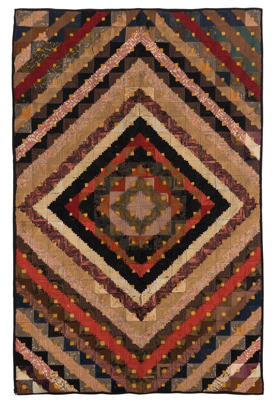 A Frame-Stretched "Log Cabin" Quilt (1 of 17)