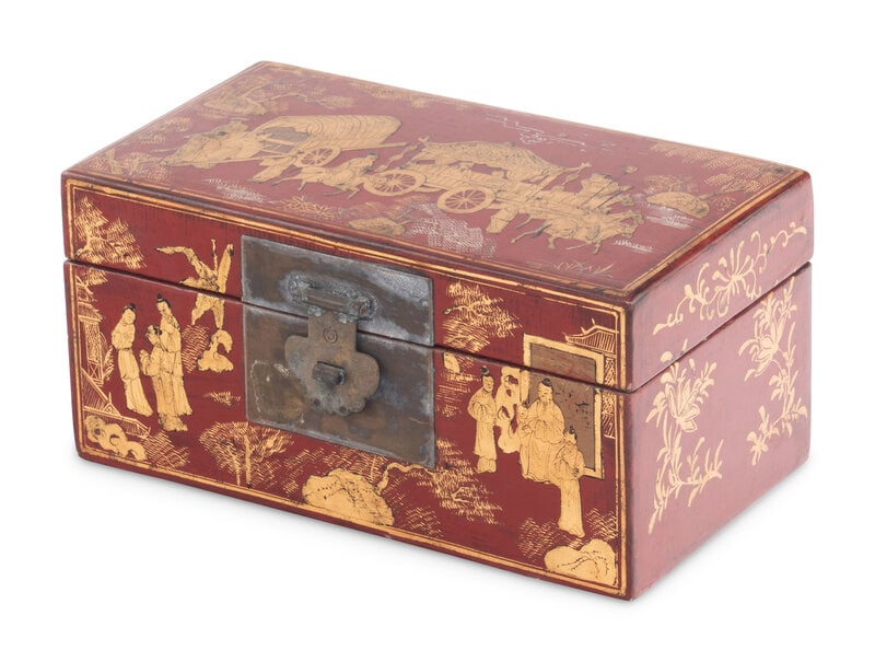 A Chinese Export Lacquer and Parcel-Gilt Table Casket (1 of 17)