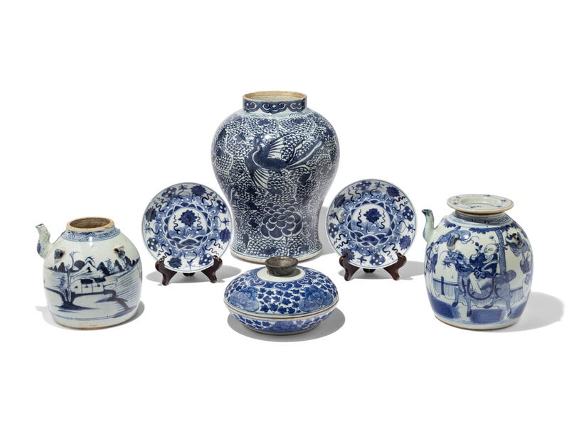 A Group of Blue and White Porcelain Articles (1 of 19)