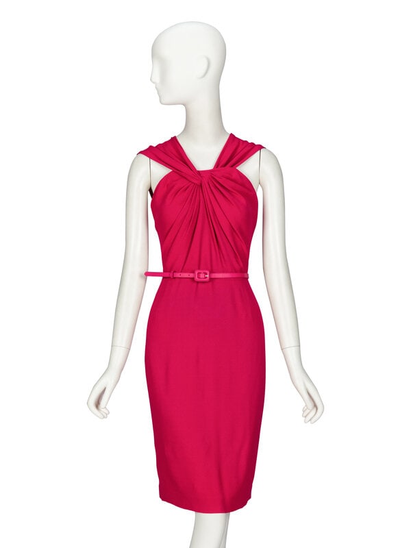 Christian Dior by John Galliano, Draped Fuchsia Dress (1 of 4)