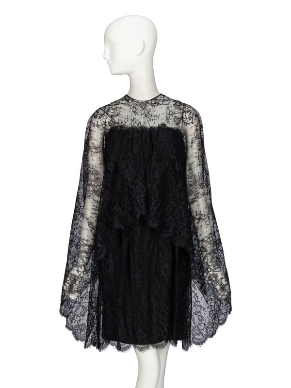 Bill Blass, Strapless Black Lace Cocktail Dress (1 of 7)
