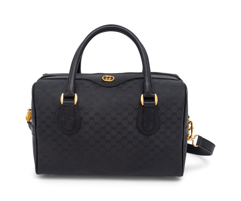 Gucci, Black Monogram Boston Handbag (1 of 4)