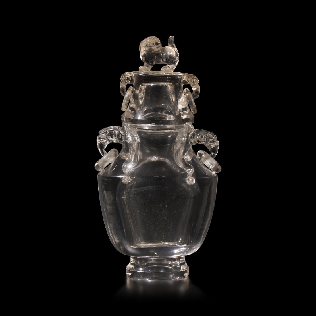 A Chinese Rock Crystal Vase and Cover, 19th-20th Century 晚清民國 水