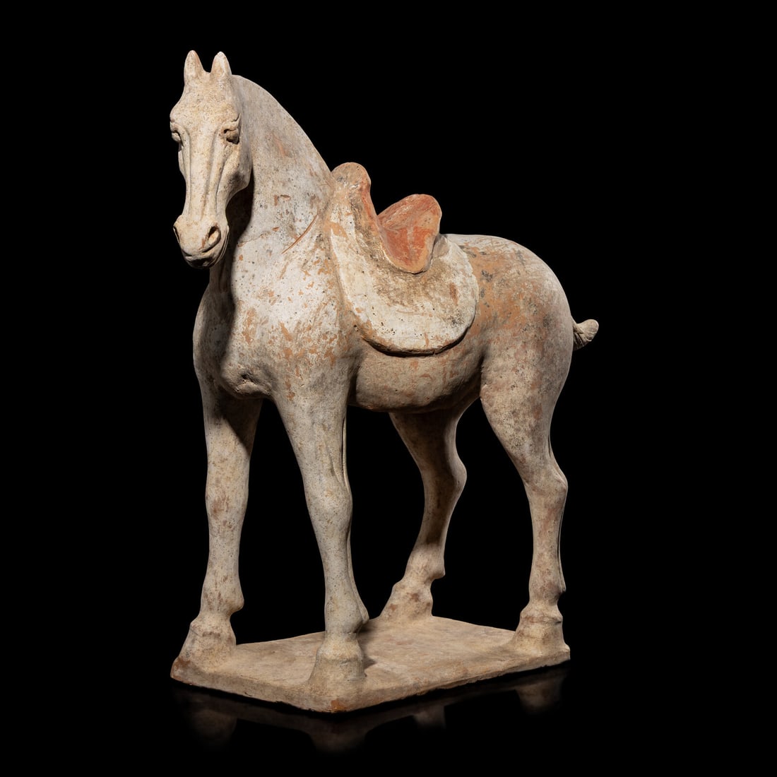 A Chinese Painted Pottery Horse, Tang Dynasty 唐 彩陶馬 (1 of 5)