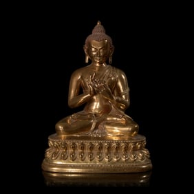 A Sino-Tibetan Bronze Figure of a Teaching Buddha, Probably Republic Period 或民國