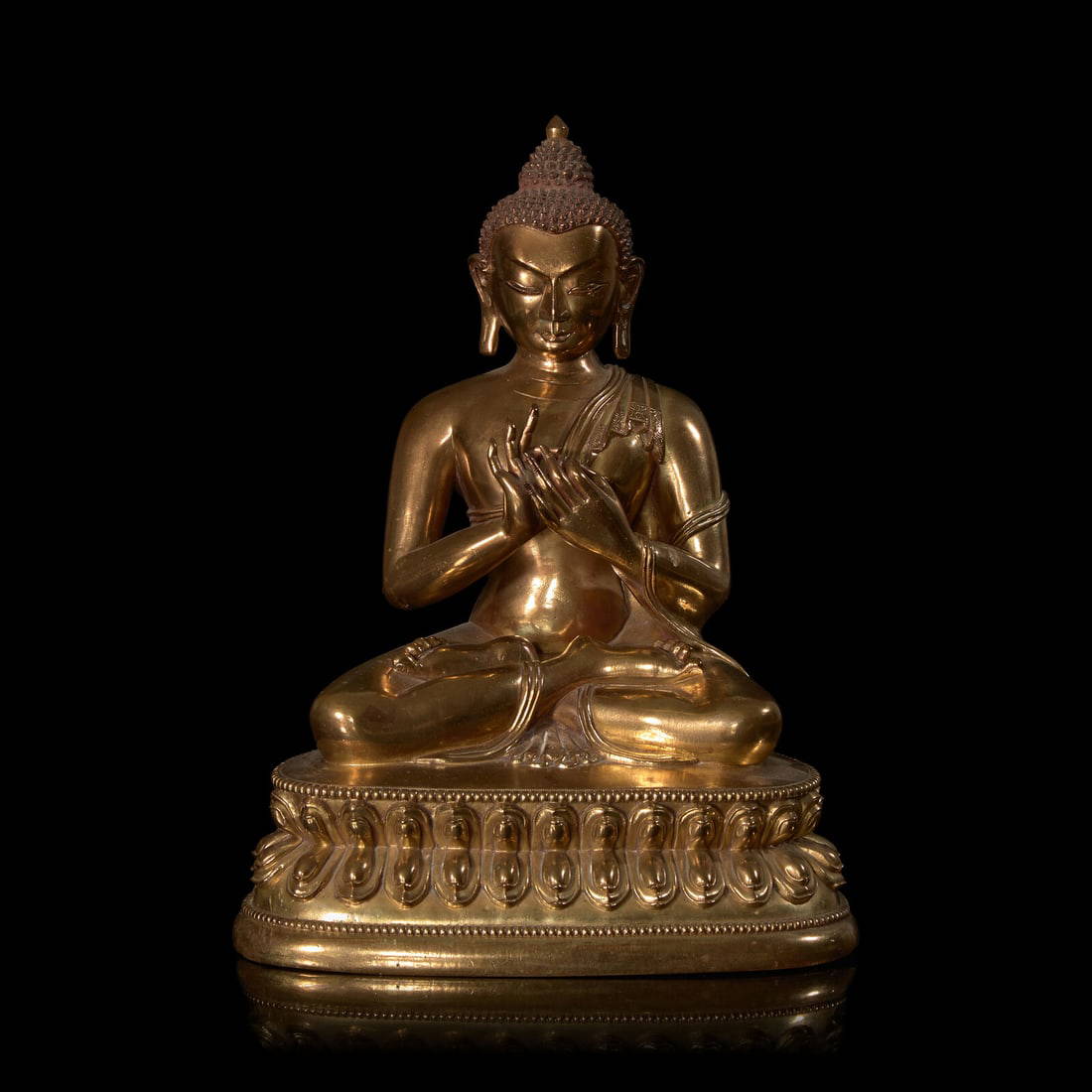 A Sino-Tibetan Bronze Figure of a Teaching Buddha, Probably Republic Period 或民國