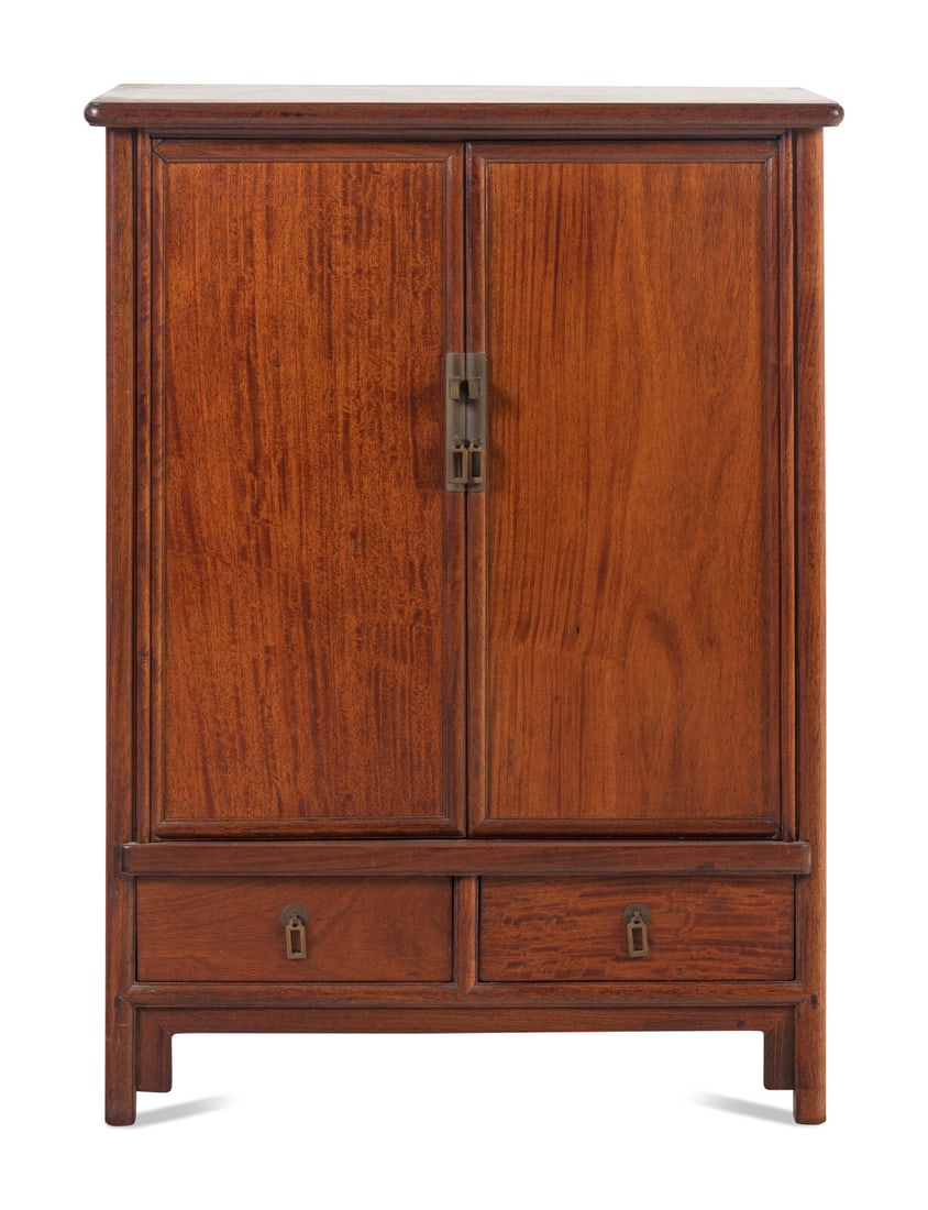 A Small Chinese Hardwood Round Corner Tapered Cabinet, Yuanjiaogui, 20th Century 二十 (1 of 3)