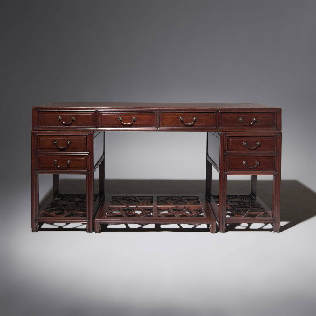 A Chinese Hardwood Double Pedestal Desk, 20th Century 二十世紀 硬