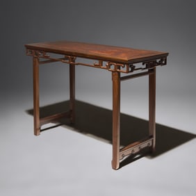 A Chinese Hardwood and Huamu Side Table, Bianzhuo, 20th Century 二十世紀