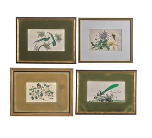 Four Chinese Pith Paintings, Late 19th-Early 20th Century 清晚期 通草