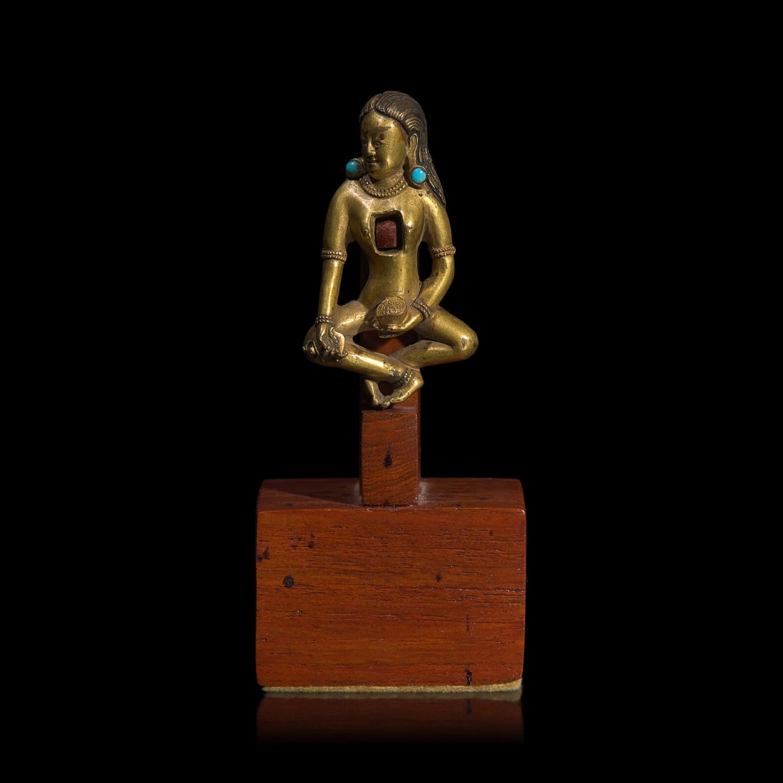 An Unusual Embellished Gilt Bronze Figure, Possibly Depicting a Vajravetali