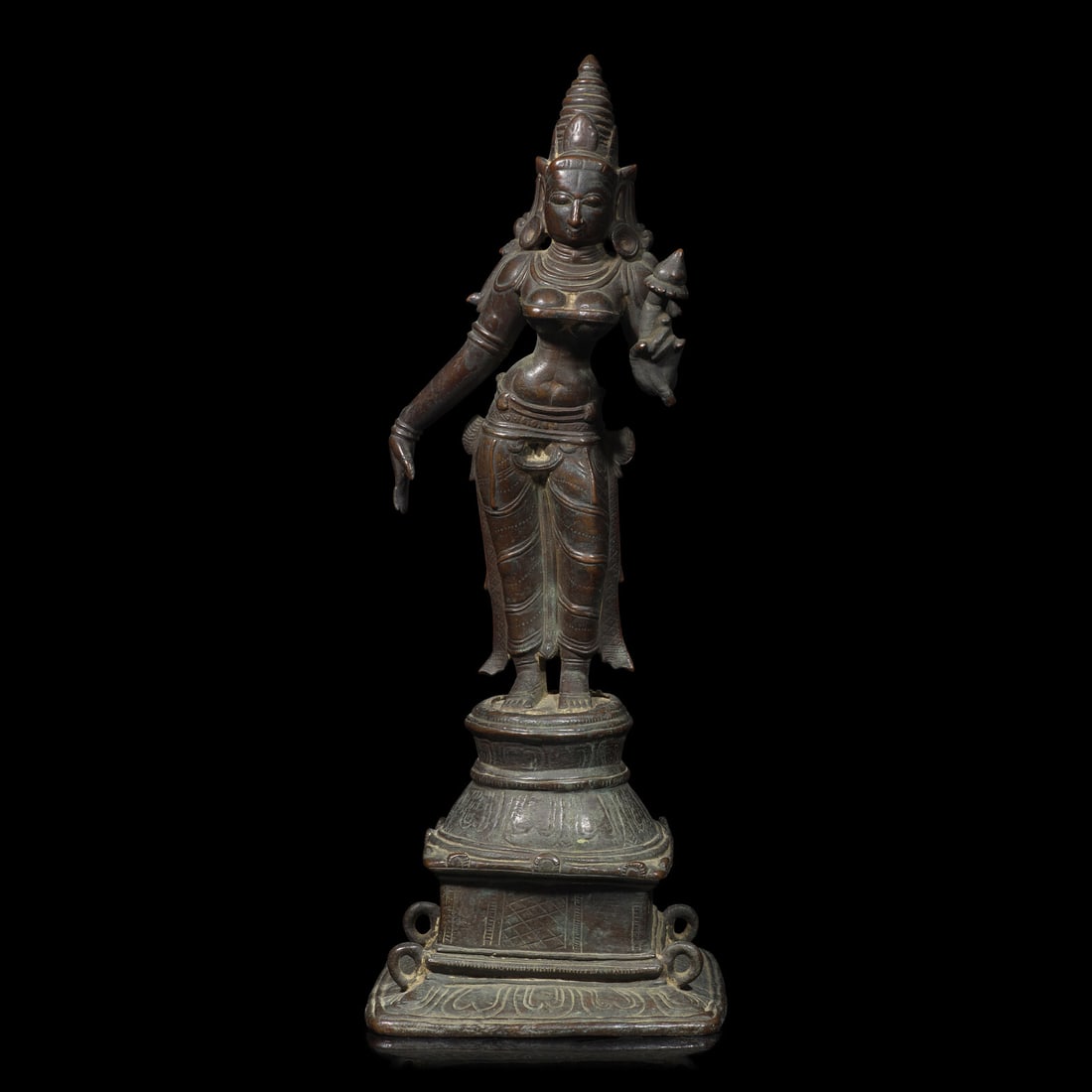 An Indian Bronze Figure of a Standing Female Deity, Budevi, 18th/19th Century or Earlier
