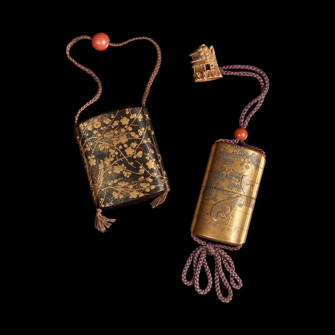 Two Signed Japanese Lacquer Inro, 19th Century