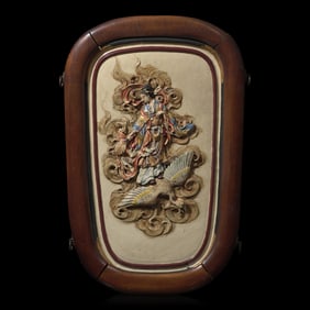 A Japanese Satsuma-Type Figural Plaque