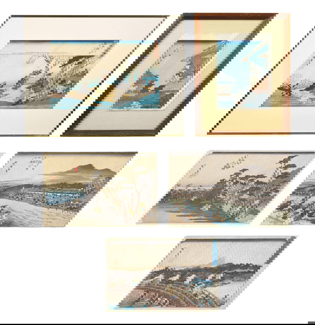 Utagawa Hiroshige (Japanese, 1797-1858) Five Woodblock Prints
