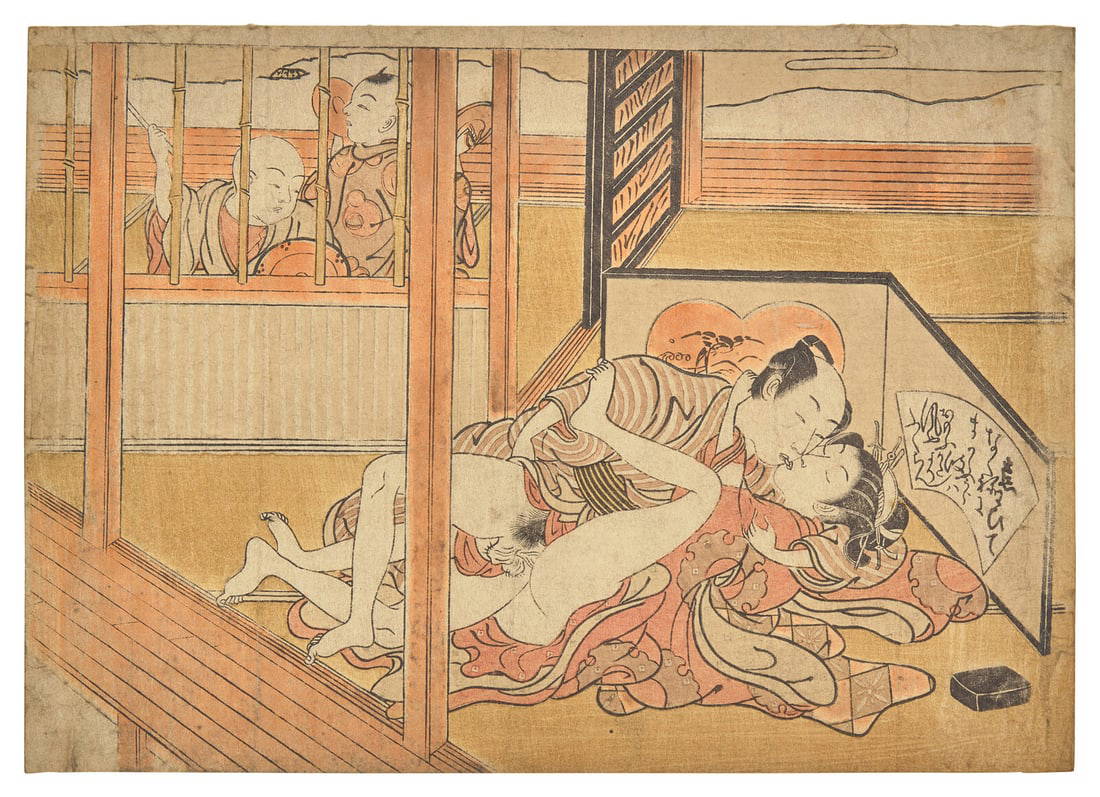 Three 18th Century Japanese Shunga Prints
