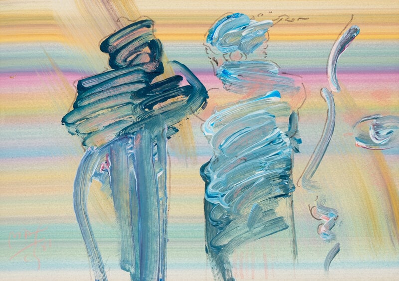 Peter Max (American, b. 1937) Profile and Figures II, 1981: Peter Max (American, b. 1937) Profile and Figures II, 1981 acrylic and ink on paper signed Max and dated (lower left) 6 1/2 x 9 1/4 This lot is located in Chicago.