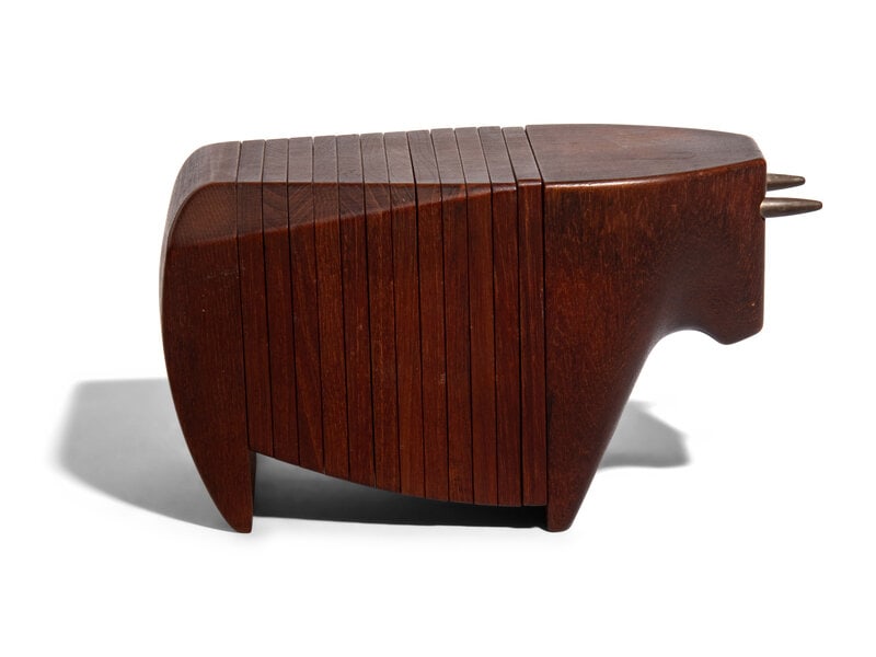 Ernst Henriksen Mid 20th Century Bull Nesting Coasters, set of twelve: Ernst Henriksen Mid 20th Century Bull Nesting Coasters, set of twelve teak, brass w/ maker’s mark & label 10 3/4 w x 6 h x 4 3/4 d inches This lot is located in Chicago.