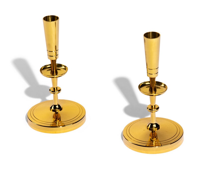 Tommi Parzinger (German, 1903–1981) Pair of Brass Candle Holders, c. 1950  (1 of 3)
