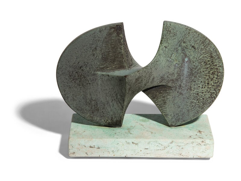 Brutalist 1977 Bronze Sculpture on Stone  (1 of 3)