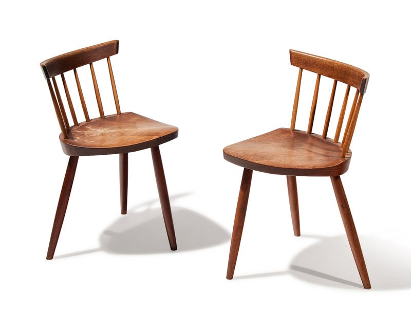 After George Nakashima 20th Century Pair of Mira-style Dining Chairs (1 of 3)