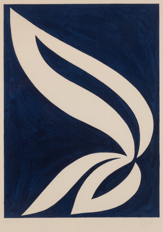 Jack Youngerman (American, 1926-2020) Inside Ultramarine, 1968: Jack Youngerman (American, 1926-2020) Inside Ultramarine, 1968 lithograph signed and numbered 32/75 in pencil 39 x 25 inches. Property from the Collection of Norman R. Thal, Jr. Trust <