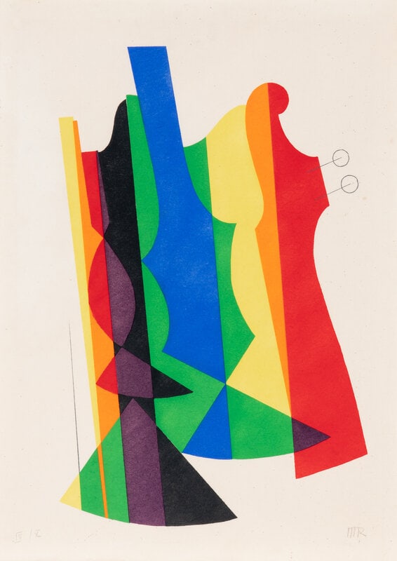 Man Ray (American, 1890–1976) III (Orchestre) (from Revolving Doors): Man Ray (American, 1890–1976) III (Orchestre) (from Revolving Doors) pochoir on Japon initialed and numbered IV/X in pencil Sheet: 24 5/8 x 17 5/8 inches. This lot is lo