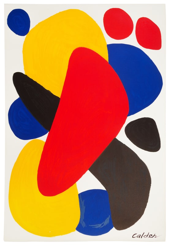 Alexander Calder (American, 1898–1976) Boomerang: Alexander Calder (American, 1898–1976) Boomerang color lithograph unsigned as issued Sheet: 44 x 30 inches. This lot is located in Chicago. Size Sheet: 4
