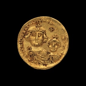 [ANCIENTS] BYZANTINE EMPIRE. Heraclius (c. 615 AD). Av Solidus (4.4g, 20mm); the obverse showing