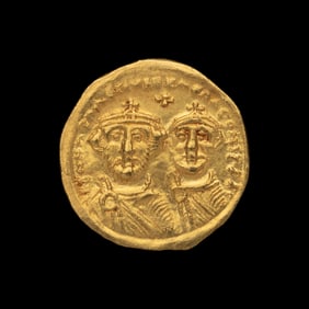 [ANCIENTS] BYZANTINE EMPIRE. Heraclius (c.625-629 AD). Av Solidus (4.4g, 21mm); the obverse showing