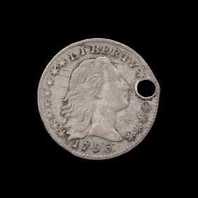 A 1795 Flowing Hair H10c Coin (drilled)