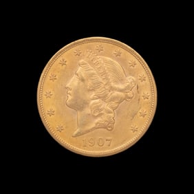 A 1907 Liberty Head $20 Gold Coin
