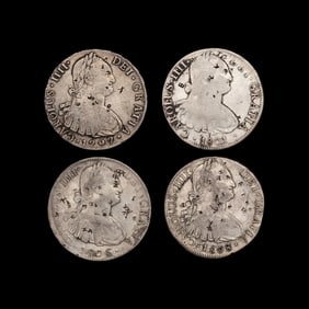 [SPANISH KINGDOM] Four Colonial 8-Reales Silver Coins