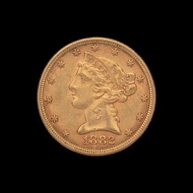 An 1882 Liberty Head $5 Gold Coin