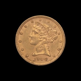 A 1900 Liberty Head $5 Gold Coin