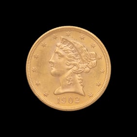 A 1902-S Liberty Head $5 Gold Coin