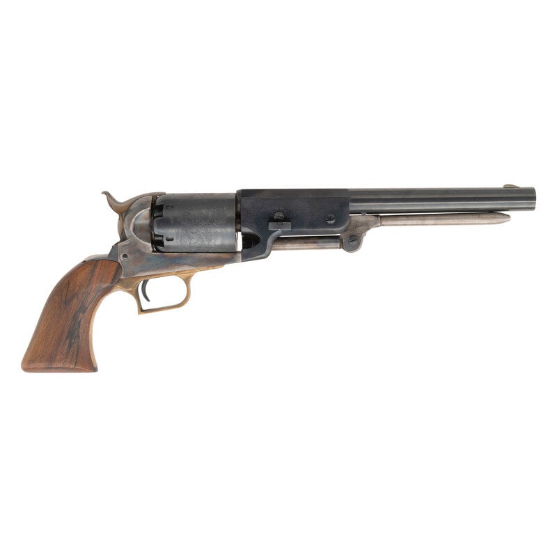 Armi San Marco Model 1847 Walker Revolver: Armi San Marco Model 1847 Walker Revolver .44 Cal. 9" barrel length. SN: 46. Blued and casehardened metal finish with blued rear gripstrap, brass forward gripstrap, and one piece walnut grips. Single