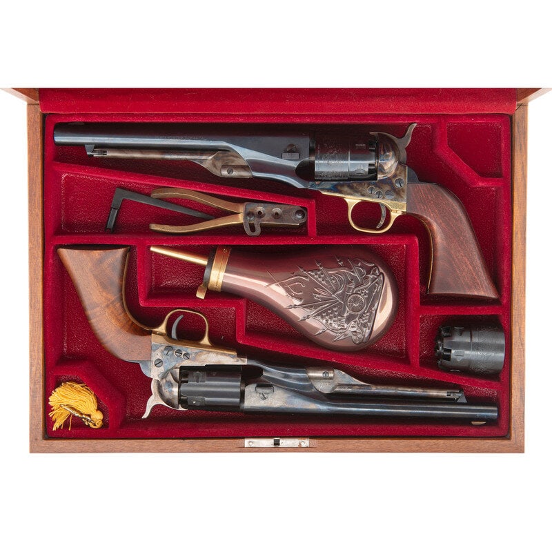 Double Cased Set of Italian Replica Colt M1860 Army Percussion Revolvers with Accessories (1 of 2)