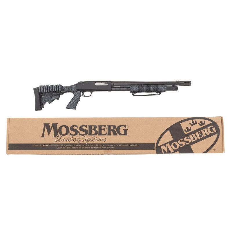 *Mossberg 500 Tactical Shotgun: *Mossberg 500 Tactical Shotgun 12 Gauge. 18.5" barrel length. SN: T018402. 3" chamber length. Cylinder bore. Blued finish with black anodized receiver and polished bolt mounting synthetic tactical sto