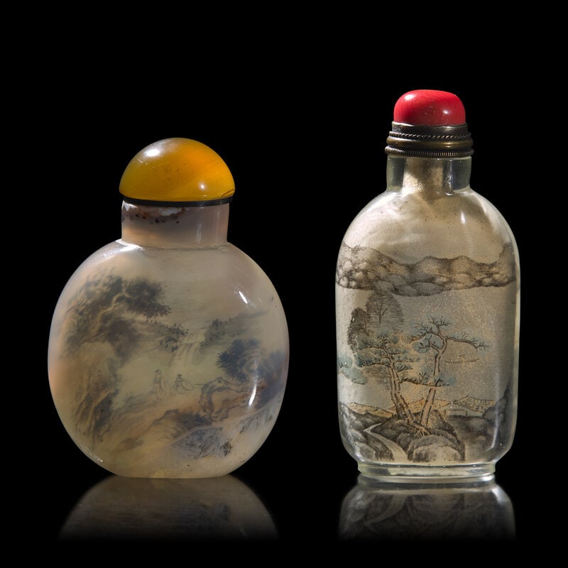Two Chinese Inside Painted Snuff Bottles 內畫鼻煙壺兩支 (1 of 4)