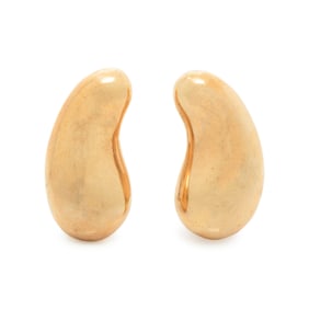 YELLOW GOLD BEAN EARRINGS