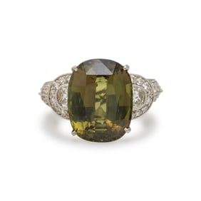 CHRYSOBERYL AND DIAMOND RING
