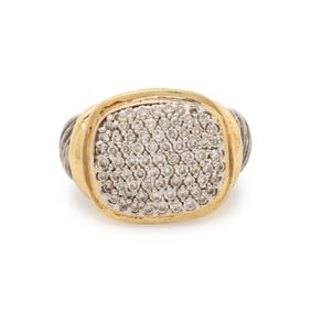 DAVID YURMAN, YELLOW GOLD, DIAMOND, AND SILVER RING