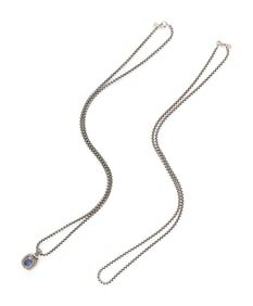 DAVID YURMAN, STERLING SILVER AND BLUE CHALCEDONY CONVERTIBLE PENDANT NECKLACE
