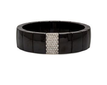 ROBERTO DEMEGLIO, CERAMIC AND DIAMOND STRETCH BRACELET
